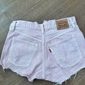 Pink Levi 501 Shorts